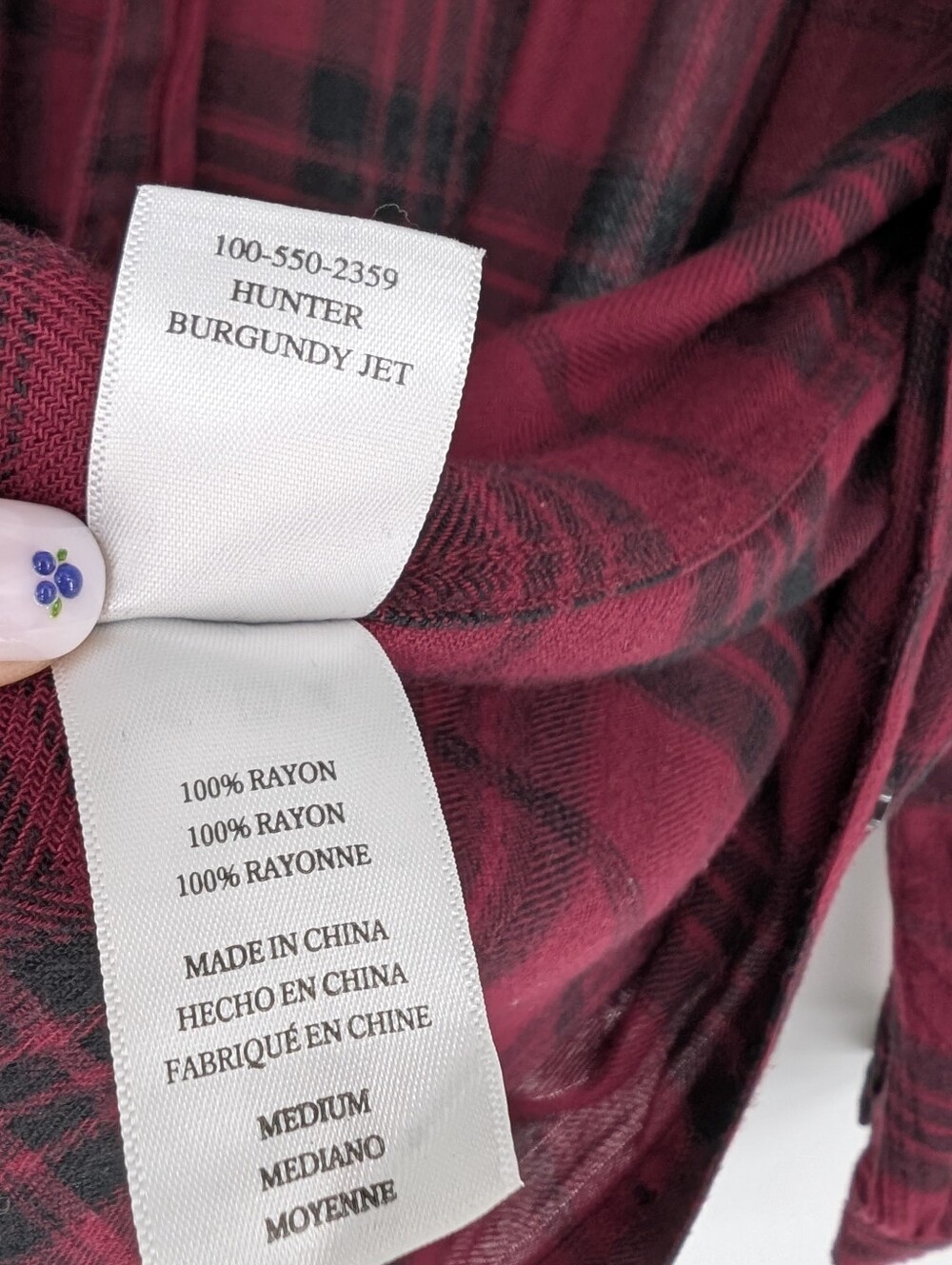 Rails Hunter Shirt Plaid Burgundy Jet Button Front Long Sleeve Medium SOFT - Picture 5 of 5